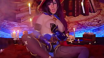 Cosplaying Nora, Mona Megistus Desfruta De Sexo Pov Com Peitos Grandes E Buceta Raspada