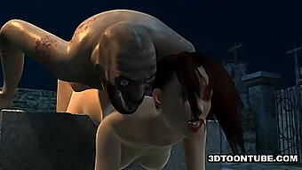 A Big Titted Cartoon Girl Gets Her Pussy Pounded By A Zombie