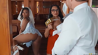 Rita Daniels Y Caitlin Bell En Tacones Altos Y Tetas Grandes En La Novia De Brazzers Que Se Las Cogió Todas Parte 1