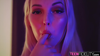 Young Woman Plays With Destiny Through Seductive Blonde Tease